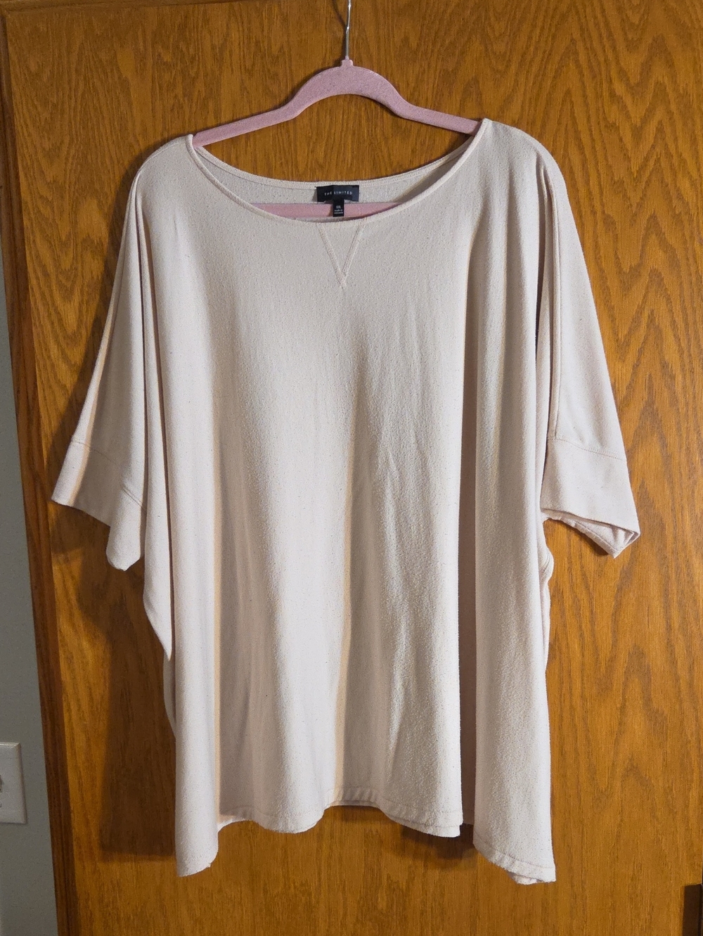 The Limited Oversized Short Sleeve Tunic Top - Light Pink,  Size Xxl
